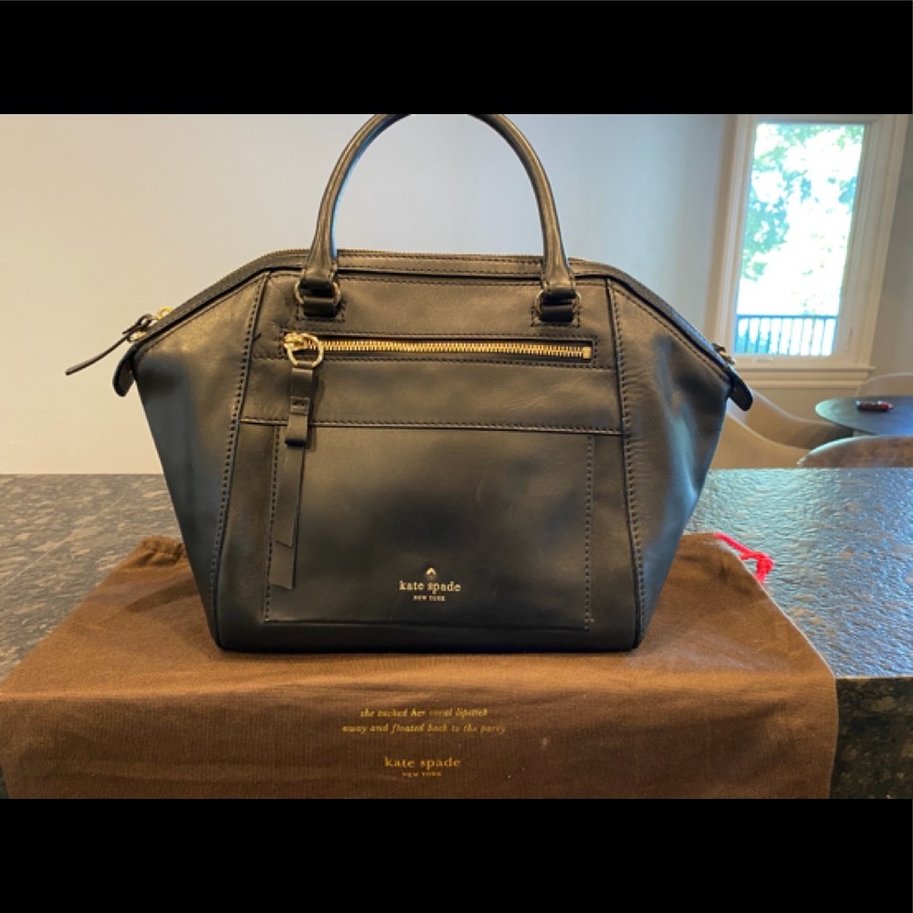 Authentic Kate Spade Black Leather Satchel
